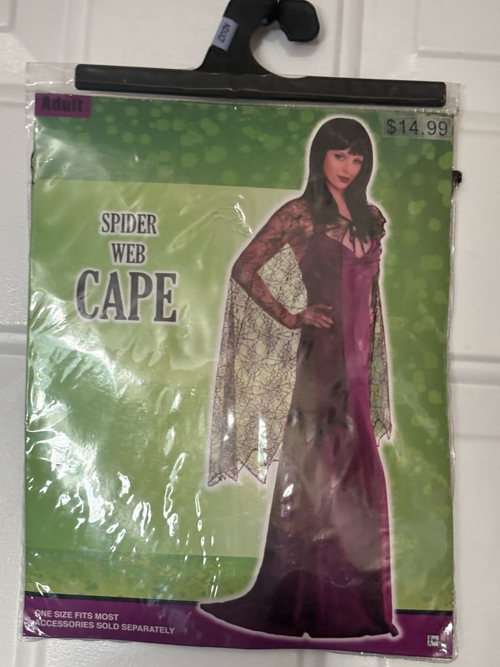 Adult Spider Web Cape Costume One Size Fits Most